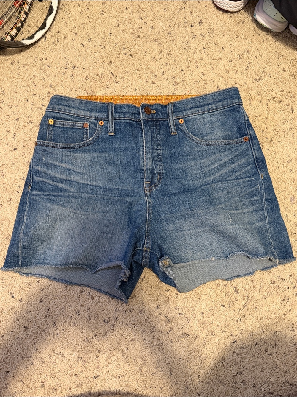 Madewell Medium Blue High-Rise Denim Cutoff Shorts
